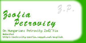 zsofia petrovity business card